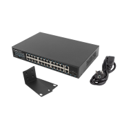 Switch niezarządzalny Lanberg 24x 1Gb PoE+/2x Gb 2x SFP Rack 19" Gigabit Ethernet 250W