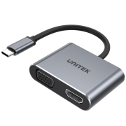 Unitek Adapter USB-C na HDMI 4K@60Hz i VGA FullHD