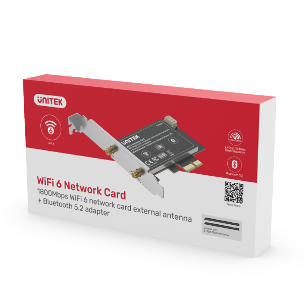 Unitek Karta sieciowa WiFi 6 na PCI-E, BT 5.2-13164147