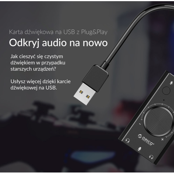 Orico Karta dźwiękowa na USB, regulacja głośności-13164155