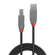 Kabel drukarkowy USB LINDY 2.0 A/M - USB B/M, Anthra Line 3m Czarny