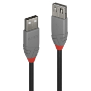 Przedłużacz USB 2.0 LINDY Type A Extension Cable, Anthra Line 5m Black