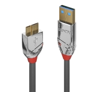 Kabel USB 3.0 LINDY Typu A na Micro-B Cromo Line 0,5m Szary