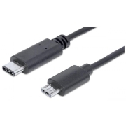 Kabel Manhattan USB-C / MicroUSB M/M 1m czarny