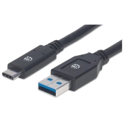 Kabel Manhattan USB 3.2 Gen1 C/A M/M 3m czarny