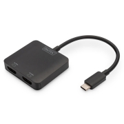 Hub/Koncentrator DIGITUS 2-portowy USB Typ C/2x HDMI 4K/60Hz HDR HDCP 2.2 MST