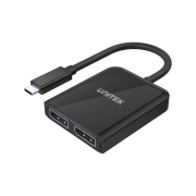 Kabel adapter Unitek V1407A USB-C - 2xDP 1.4, 8K, 60Hz