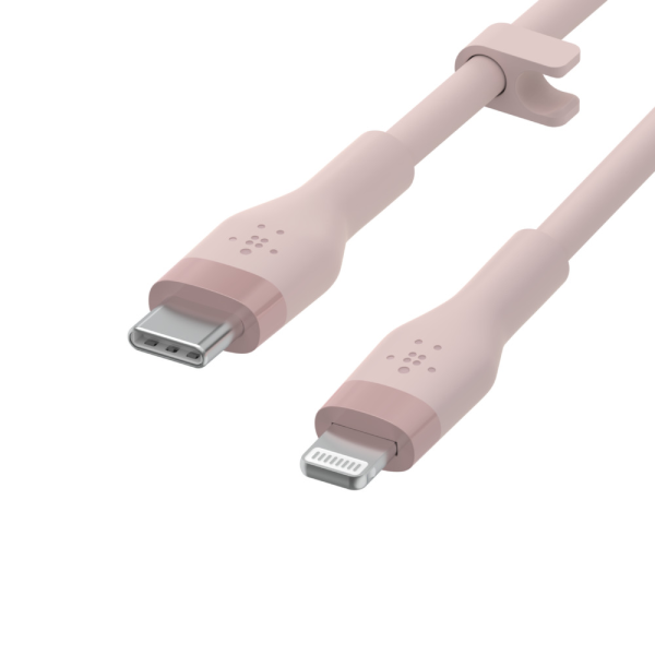 Kabel BoostCharge USB-C do Lightning silikonowy 2m, różowy-16853033