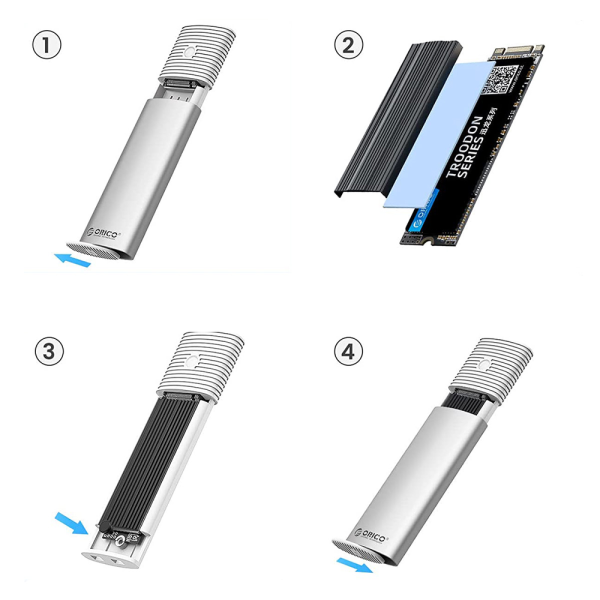 Orico Obudowa dysku M.2 NVMe USB-C 10Gbps biała-16855354
