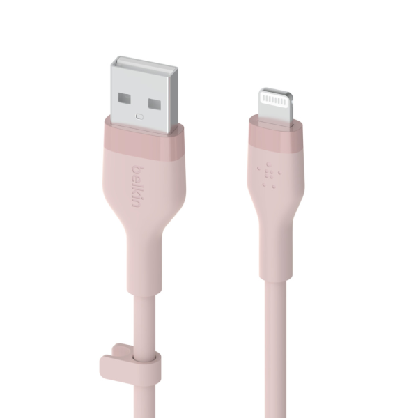 Kabel BoostCharge USB-A do Lightning silikonowy 1m, różowy-1801076