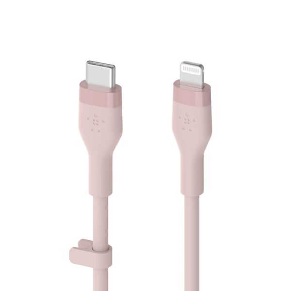 Kabel BoostCharge USB-C do Lightning silikonowy 2m, różowy-1801155