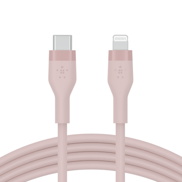 Kabel BoostCharge USB-C do Lightning silikonowy 2m, różowy