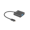 Kabel adapter Lanberg USB type-C(M) - VGA(F) 0,15m czarny