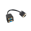 Kabel adapter/splitter Lanberg AD-0020-BK VGA (M) -> 2x VGA (F) 0,2m czarny