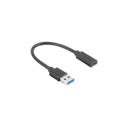 Kabel USB 3.1 Lanberg USB type-C(F) 3.1 - USB-A(M) 0,15m czarny