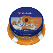 DVD-R Verbatim 16x 4.7GB (Cake 25) WIDE PRINTABLE
