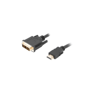 Kabel adapter Lanberg HDMI(M) - DVI-D(M)(18+1) 1,8m Single Link pozłacane styki czarny