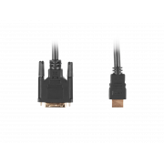 Kabel adapter Lanberg HDMI(M) - DVI-D(M)(18+1) 3m Single Link pozłacane styki czarny