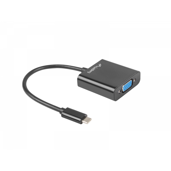 Kabel adapter Lanberg USB type-C(M) - VGA(F) 0,15m czarny