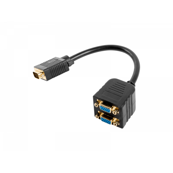 Kabel adapter/splitter Lanberg AD-0020-BK VGA (M) -> 2x VGA (F) 0,2m czarny-1856518