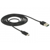 KABEL USB MICRO(M)->USB-A(M) 2.0 2M DUAL EASY-USB CZARNY DELOCK-1860544