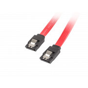 Kabel SATA Lanberg DATA III (6Gb/s) F/F 0,3m metalowe zatrzaski czerwony
