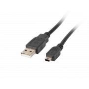 Kabel USB 2.0 Lanberg mini AM-BM5P(CANON) ferryt 1,8m czarny