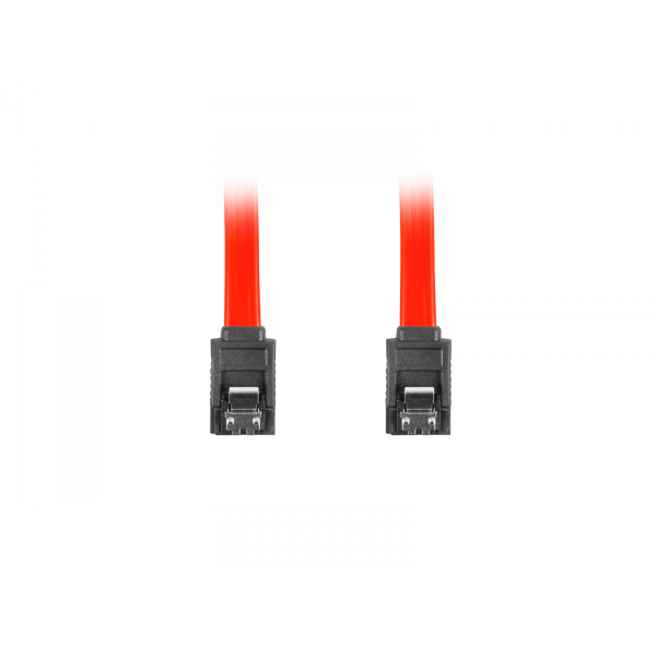 Kabel SATA Lanberg DATA II (3Gb/s) F/F 0,3m metalowe zatrzaski czerwony