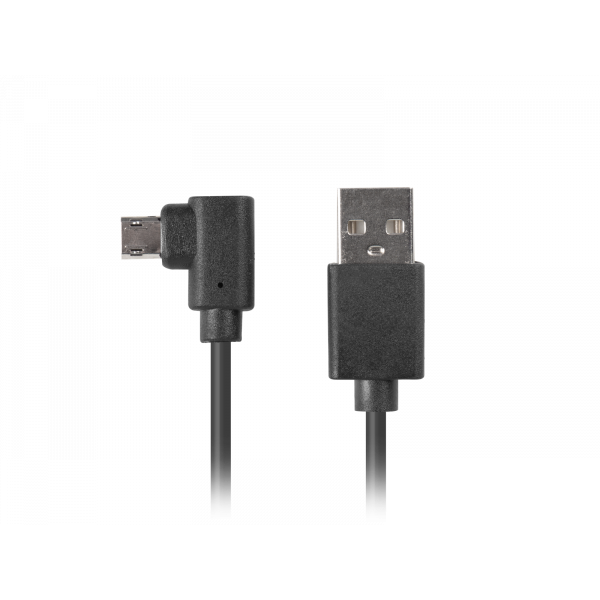 Kabel USB 2.0 Lanberg micro BM-AM 1,8m kątowy lewo/prawo Easy-USB czarny
