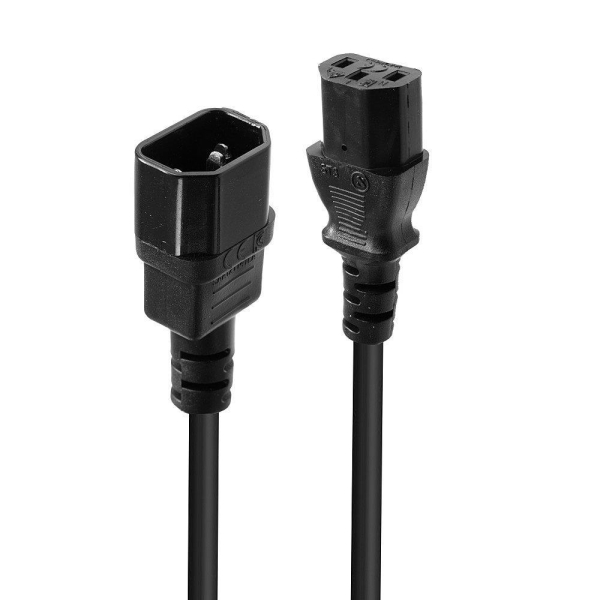 Przedłużacz kabla zasilającego LINDY C14 - C13 0,5m Black