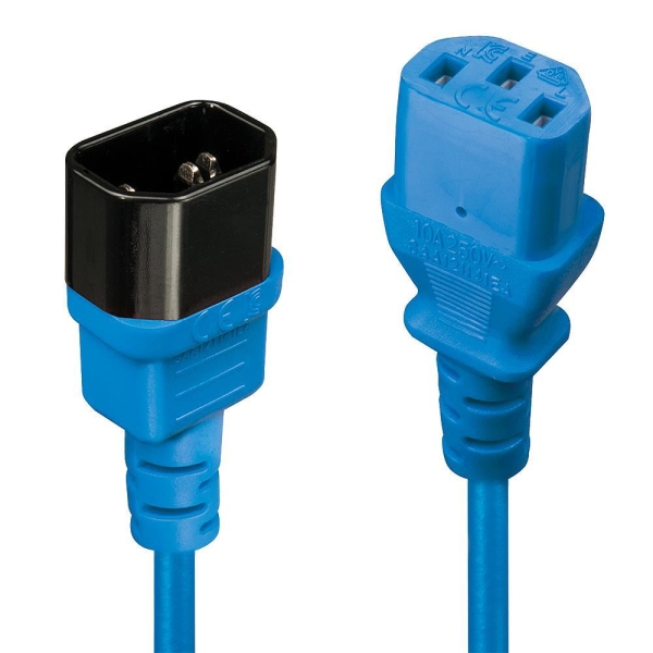 Przedłużacz kabla zasilającego LINDY C14 - C13 1m Blue