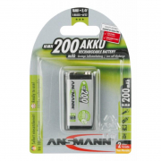 Ansmann Akumulator NiMH Rechargeable battery 9V block / 6F22 200 mAh max 1 pcs.