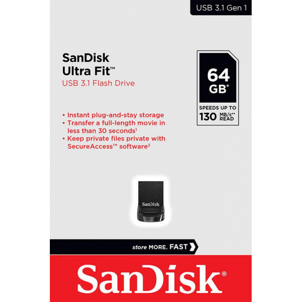 DYSK SANDISK ULTRA FIT USB 3.1 64GB 130MB/S-2064445