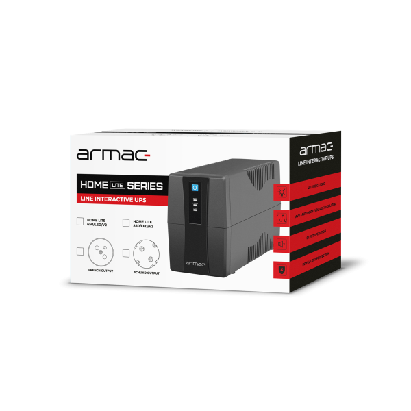 UPS ARMAC HOME LITE HL/650F/LED/V2 LINE-INTERACTIVE 650VA 2X 230V SCHUKO LED-20835185
