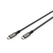 Kabel połączeniowy DIGITUS PREMIUM USB 4.0 Typ USB C/USB C M/M 40Gbps PD 3.0 100W 8K 60Hz czarny nylon 1m