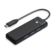HUB USB-C Orico PAPW3AT-C3-015-BK-EP 3x USB-A czytnik kart 5Gbps, czarny