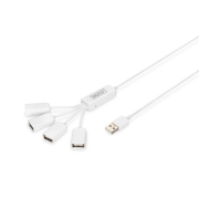 Hub USB DIGITUS 4xUSB 2.0 pasywny biały