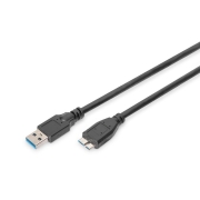 Kabel połączeniowy USB 3.1 Gen.1 SuperSpeed 5Gbps Typ USB A/microUSB B M/M 1,8m Czarny