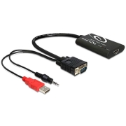 Adapter VGA(M)+Audio 3.5mm Jack(M)+Power USB AM->HDMI(F) 23cm