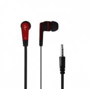 Słuchawki douszne z mikrofonem S2C czarno-czerwone smartphone/   Mp3/tablet