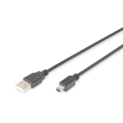 Kabel połączeniowy USB 2.0 HighSpeed "Canon" Typ USB A/miniUSB B (5pin) M/M 3m Czarny