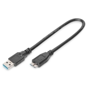 Kabel połączeniowy USB 3.1 Gen.1 SuperSpeed 5Gbps Typ USB A/microUSB B M/M 0,5m Czarny