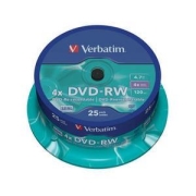 DVD-RW 4x 4.7GB 25P CB Matt Silver 43639