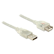 Kabel USB 2.0 AM-AF 3m + Ferryt Przezroczysty
