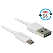 Kabel USB micro AM-BM 2.0 5m Dual Easy-USB Biały