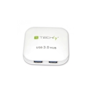 Hub USB Techly IUSB3-HUB4-WH 4 porty 3.0 Super Speed, biały