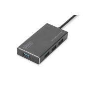 Hub/Koncentrator DIGITUS 4-portowy USB 3.0 SuperSpeed, aktywny, aluminium
