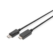 Kabel adapter DIGITUS DisplayPort 1.2 4K 60Hz UHD Typ DP/HDMI A M/M czarny 3m