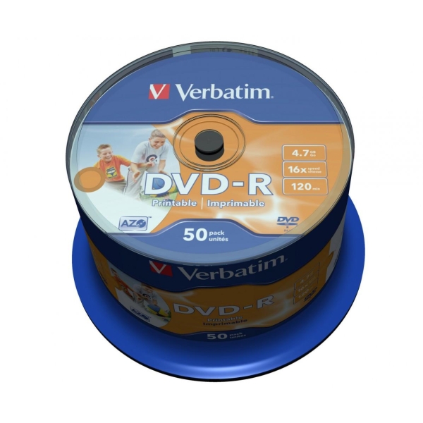 DVD-R 16x 4.7GB 50P CB PRINTABLE   43533
