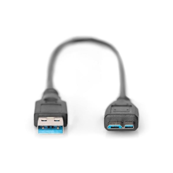Kabel połączeniowy USB 3.1 Gen.1 SuperSpeed 5Gbps Typ USB A/microUSB B M/M 0,5m Czarny-26541753